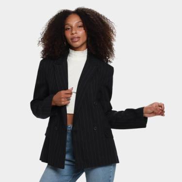 Imagem de Blazer Calvin Klein Double Breasted Feminino, Preto, 40