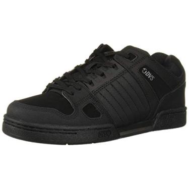 Imagem de DVS Tênis de skate masculino Celsius, couro preto e preto, 48, Preto