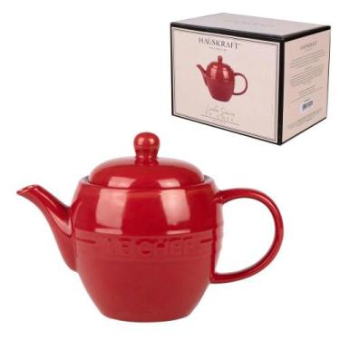 Imagem de Bule Hauskraft Le Chef 500ml Cerâmica Alta Qualidade Premium, Vermelho