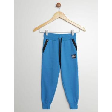 Imagem de Calça Moletom Com Punho Infantil Para Menino- AZUL - Nell Kids, 6, Azu