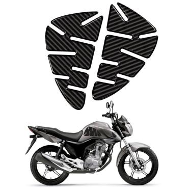 Imagem de Protetor Tanque Adesivo Em 3D Lateral Moto Preto