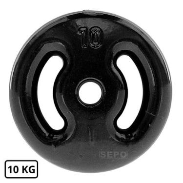 Imagem de Anilha Emborrachada Fitness 10 Kg Preta - Sepo
