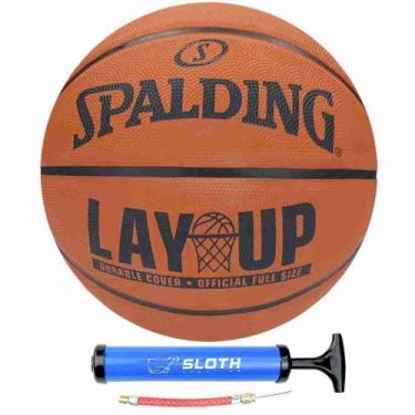 Imagem de Bola de Basquete Spalding Lay Up Laranja + Bomba de Ar, Laranja
