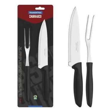 Imagem de kit tramontina para churrasco Plenus com Lâminas em Aço Inox e Cabos d