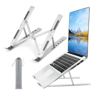 Imagem de Base Suporte Para Pc Notebook Alumínio Dobrável Ajustavel - Vende Faci