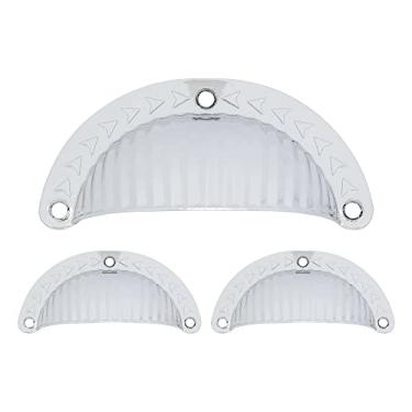 Imagem de 3 Puxadores Colonial Concha Gaveta Armario Cristaleira Retro (Cromado)