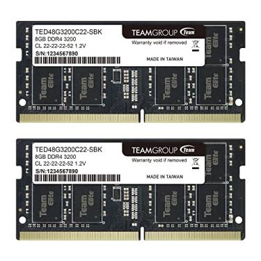 Imagem de TEAMGROUP Kit Elite DDR4 16GB (2 x 8GB) 3200MHz PC4-25600 CL22 Unbuffered Non-ECC 1.2V SODIMM 260-Pin Laptop Notebook PC Módulo de memória RAM Upgrade - TED416G3200C22DC-S01