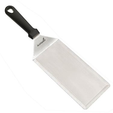 Imagem de Espátula grande de metal para grelhar – Espátula para grelhar 10 x 20 cm – Raspador de hambúrguer grande – Flipper de panqueca – Ótimo para churrasqueira e chapa plana – Grau comercial