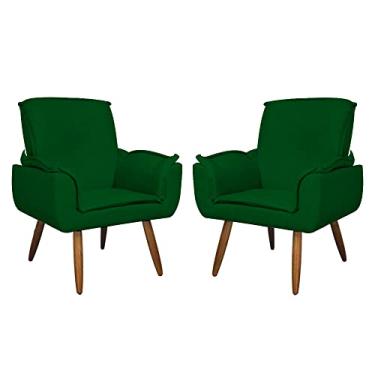 Imagem de Kit 02 Poltronas Decorativa Emília Plus Suede - Ds Estofados