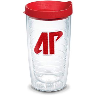 Imagem de Copo com logotipo Tervis Austin Peay Governors com emblema e tampa vermelha 473 g, transparente