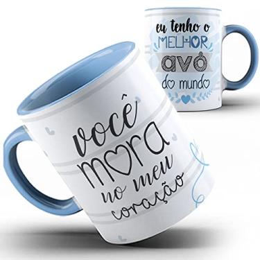 Imagem de Caneca azul avô Vovô mora no meu coração
