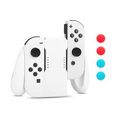 Imagem de FUNDIARY Cabo de carregamento confortável compatível com Nintendo Switch e Switch OLED Joycon, acessórios portáteis para controle Joycon com indicador LED com cabo de carregamento e 6 tampas de polegar