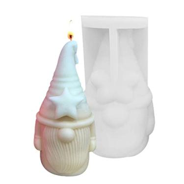 Imagem de vela silicone gnomos 3D, resina feito à mão cera aroma para fabricação velas faça você mesmo artesanato sabão cera abelha chocolate