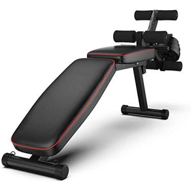 Imagem de Cadeira de ginástica com banco de halteres ajustável profissional almofada de espuma grossa para banco interno treinamento abdominal atualizado