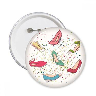 Imagem de Decoração de sapatos de salto alto coloridos com desenho animado e alfinetes redondos, emblema, 5 peças