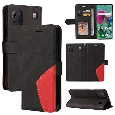 Imagem de Capa carteira para LG K92 5G, compartimentos para porta-cartão, capa de poliuretano de luxo anexada à prova de choque TPU com fecho magnético com suporte para LG K92 5G (preto)