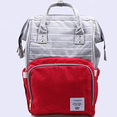 Imagem de Mochila multifunções para troca de fraldas, mochila para fraldas para bebês 27 * 21 * 40cm Design de fivela suspensa para mamãe e papai Alta capacidade