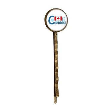 Imagem de Bandana nacional do Canadá com estampa azul retrô de metal para cabelo Bobby Pin