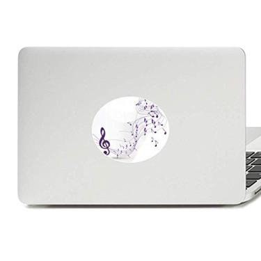 Imagem de Adesivo Flappg roxo notas musicais branco vinil emblema gráfico laptop adesivo adesivo caderno