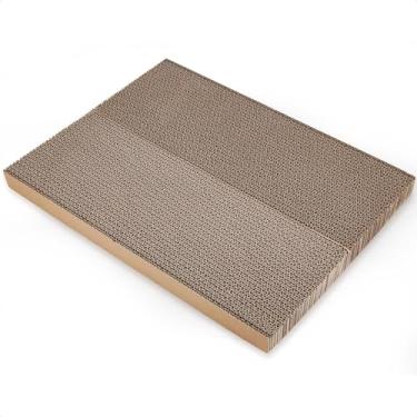 Imagem de Recarga de arranhador de papelão para gatos, placa ondulada reversível de substituição para cama box de gato..