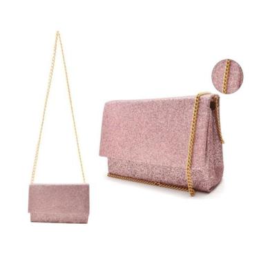 Imagem de Bolsa Carteira de mão e ombro Feminino Alça corrente Bolsinha Clutch P