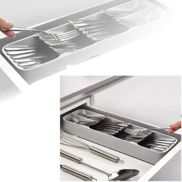Imagem de Porta talheres organizador gavetas separador - ZEM