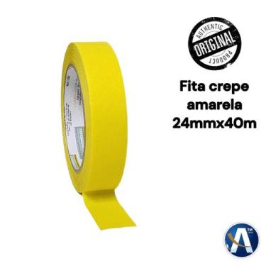 Imagem de Fita Adesiva Crepe Amarela 24mmX40m - Nastro