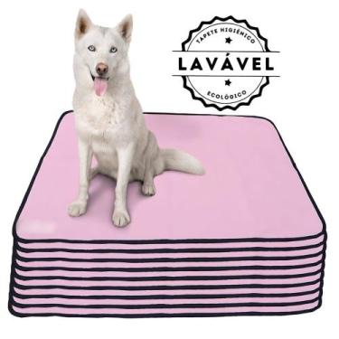 Imagem de Kit com 9 Fraldas de Câes p/Chão 100x70 Rosa 200 Lavagens - Alta Absor