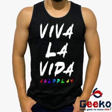 Imagem de Regata Coldplay 100% Algodão Viva La Vida Rock Alternativo Geeko, Pret