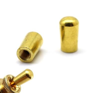 Imagem de Acessório de guitarra Epiphone - 2 peças de botões de interruptores metálicos estilo LP de 3 vias, métrico M4, para Epi Les Paul (ouro, 2 peças - 4 mm)