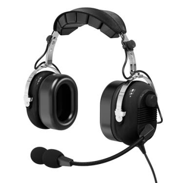 Imagem de JUYODE General Aviation Headset GA Dual Plugs Pilot Headsets Cancelamento de Ruído Passivo com Microfone Mono e Estéreo Redução 24db Microfone Boom Proteção Auditiva Gel Ear Seals Fones de Ouvido
