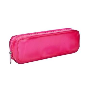 Imagem de Estojo Escolar Liso Organizador Feminino Masculino Trilharty, Rosa