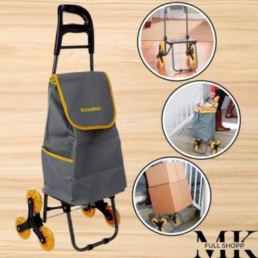 Imagem de Carrinho de Carga 3 Rodas 40Kg Sobe Escadas Ideal para Mercado  - Glob