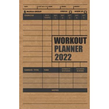 Imagem de Workout Planner 2022: Workout essentials, Gym Planner for Men and Women, Weight Lifting and Cardio, Exercise Notebook and Fitness Journal for Personal Training, Old Style Cover