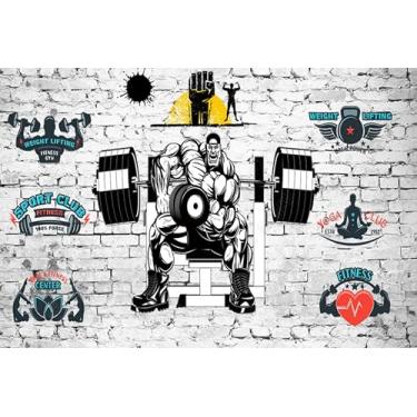 Imagem de Lcythiazole Murais de papel de parede de tamanho personalizado: mural de papel de parede de ginástica, arte de parede de academia, papel de parede 3D grande, mural de academia motivacional, pôsteres