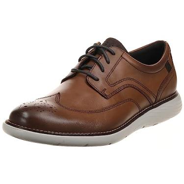 Imagem de Rockport Garett Wingtip Oxford masculino, Conhaque, 41