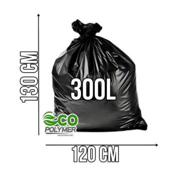Imagem de Saco De Lixo Preto 300l Super Reforçado 6 Micra 100 Unid - Ecopolymer