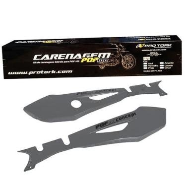 Imagem de Kit Carenagem Lateral Cromo Forte Moto Honda Pop 100 2007 a 2009 Subst