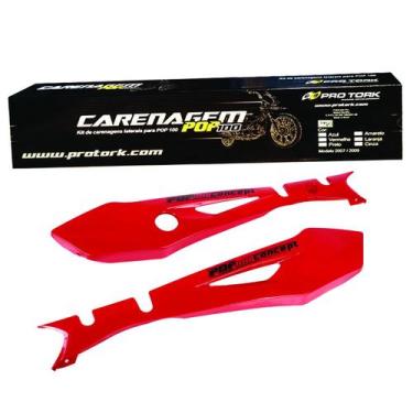 Imagem de Kit Carenagem Lateral Cromo Forte Moto Honda Pop 100 2007 a 2009 Subst