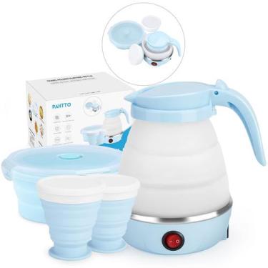 Imagem de Chaleira Elétrica de Viagem PAHTTO Dobrável 600ml - com Tigela e Copos
