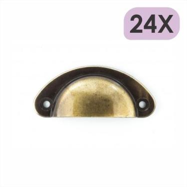 Imagem de Kit 24 Puxador Concha Colonial Bronze Ouro Velho - EMPÓRIO ACESSÓRIOS