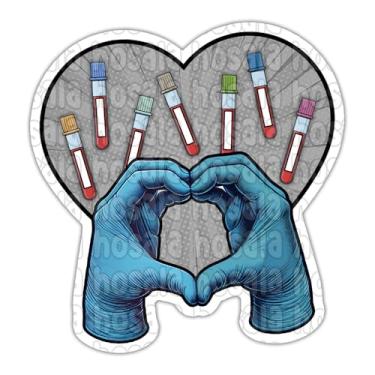 Imagem de HOSALA (7,6 cm - 3 peças) Adesivo Lab Love Week 2025 Presente para trabalhador de laboratório técnico de laboratório médico decalque citotecnologista cientista flebotomista decoração de escritório