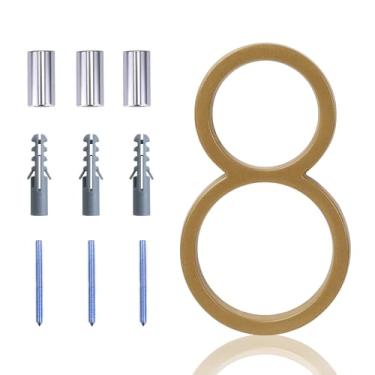 Imagem de Número de casa flutuante com números modernos de 12,7 cm, número de endereço residencial de liga de zinco Deamos para casa com acabamento refletivo, montagem flutuante ou montagem embutida liga de