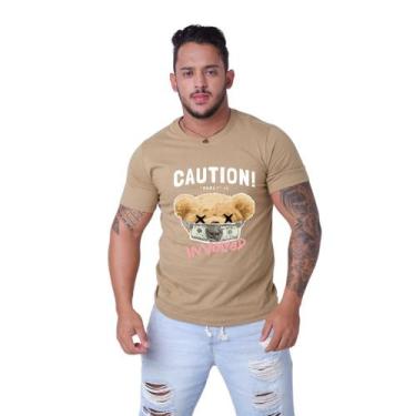 Imagem de Camiseta Masculina Urso Limited Top Estampado 100% Algodao Com um otim