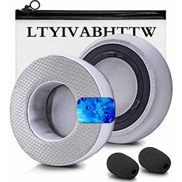 Imagem de LTYIVABHTTW Almofadas De Gel Refrescante Virtuoso Xt - Compatíveis Com Fones Ouvido Sem Fio Rgb Se, Tecido Híbrido Substituição Mais Espesso (Tecido Cinza)