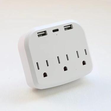 Imagem de Generic Filtro De Linha Aprovado Para Cruzeiros Com 2 Usb E 1 C, Plugue Parede Plano, Navios Cruzeiro, Extensor Tomada Sem Proteção Contra Surtos Itens Essenciais, Casa, Escritório, Branco
