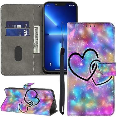 Imagem de ALILANG Capa carteira para LG V60/V60 ThinQ 5G com suporte para cartão de crédito, capa magnética protetora de couro PU flip book para LG V60 ThinQ 5G capa de telefone de coração a coração