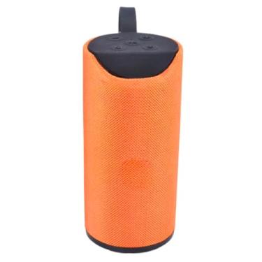 Imagem de Caixinha de Som Portátil Bluetooth USB Rádio FM Entrada Auxiliar MicroSD 10W ideal para Computador Churrasco Praia Piscina Acampamento (Laranja)