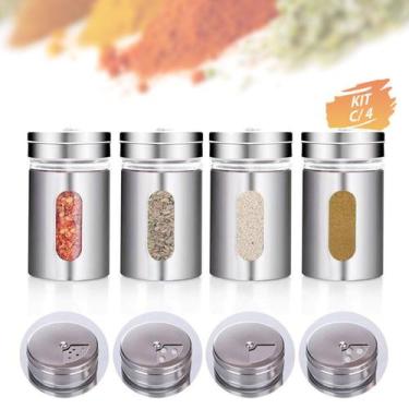 Imagem de Kit 4 Saleiros Pimenteiro Paliteiro Porta Sal Pimenta Reino Temperos C