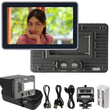 Imagem de Monitor de campo de câmera 2000nit HD 1920 x 1080 IPS tela sensível ao toque com tela sensível ao toque 3D LUT 4K HDMI câmeras DSLR monitores de vídeo com capa de para-sol/bateria np-f550 VILTROX DX-3